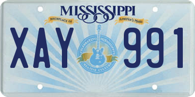 MS license plate XAY991