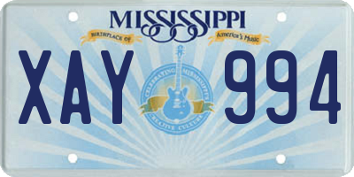 MS license plate XAY994