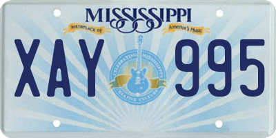 MS license plate XAY995