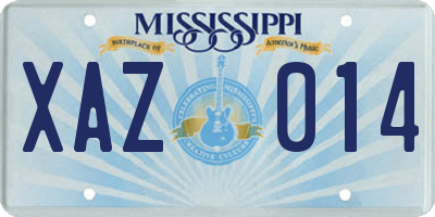 MS license plate XAZ014