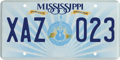 MS license plate XAZ023