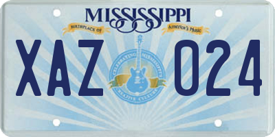 MS license plate XAZ024