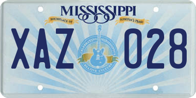 MS license plate XAZ028
