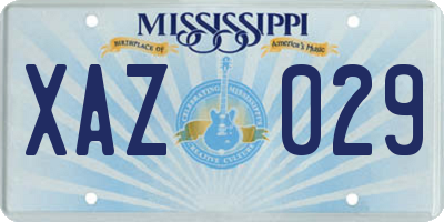 MS license plate XAZ029