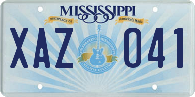 MS license plate XAZ041