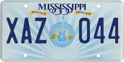 MS license plate XAZ044