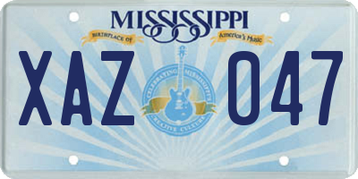 MS license plate XAZ047