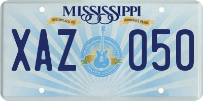 MS license plate XAZ050