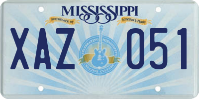 MS license plate XAZ051