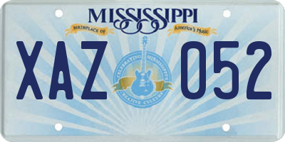 MS license plate XAZ052