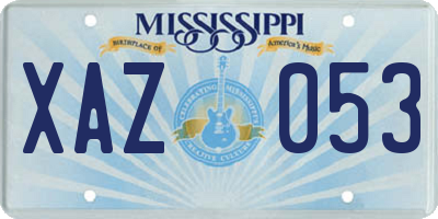 MS license plate XAZ053