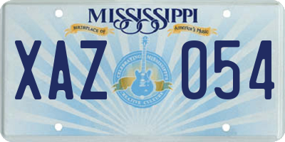 MS license plate XAZ054