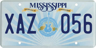 MS license plate XAZ056