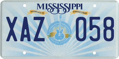 MS license plate XAZ058