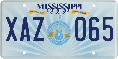 MS license plate XAZ065