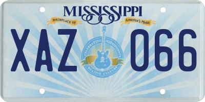 MS license plate XAZ066