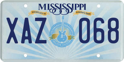 MS license plate XAZ068