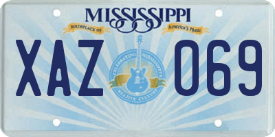 MS license plate XAZ069