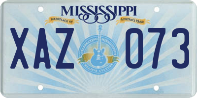 MS license plate XAZ073
