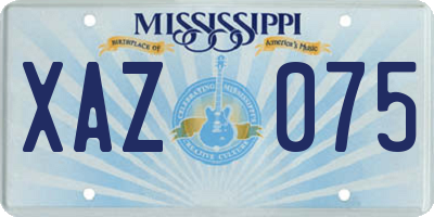 MS license plate XAZ075