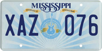 MS license plate XAZ076