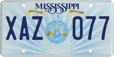 MS license plate XAZ077
