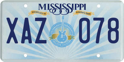 MS license plate XAZ078