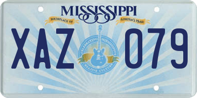 MS license plate XAZ079