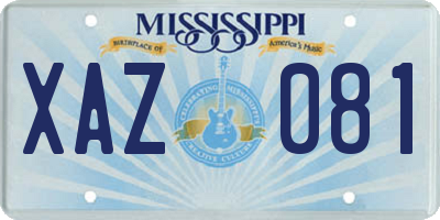 MS license plate XAZ081