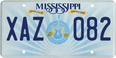 MS license plate XAZ082