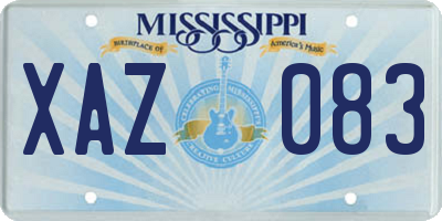 MS license plate XAZ083