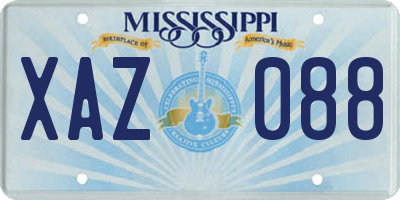 MS license plate XAZ088