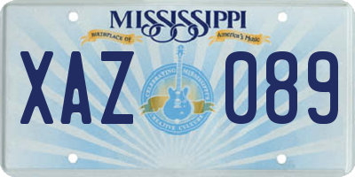 MS license plate XAZ089