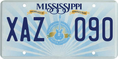 MS license plate XAZ090