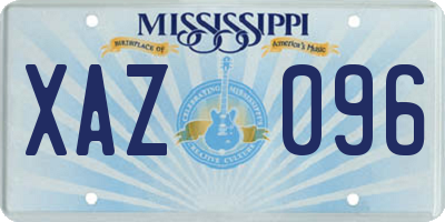 MS license plate XAZ096
