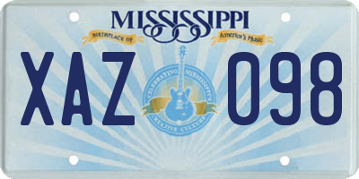 MS license plate XAZ098