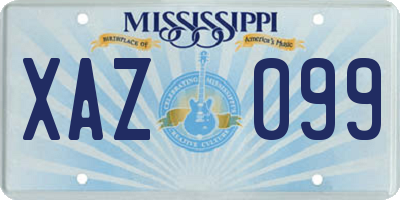 MS license plate XAZ099