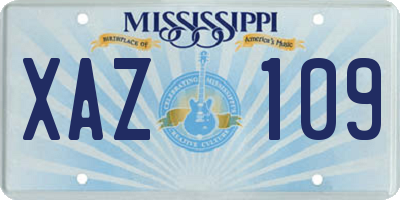 MS license plate XAZ109