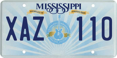 MS license plate XAZ110