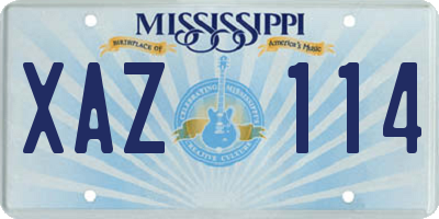 MS license plate XAZ114