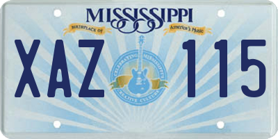 MS license plate XAZ115