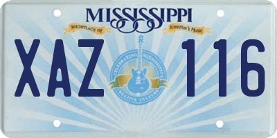 MS license plate XAZ116