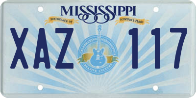 MS license plate XAZ117