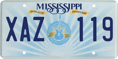 MS license plate XAZ119