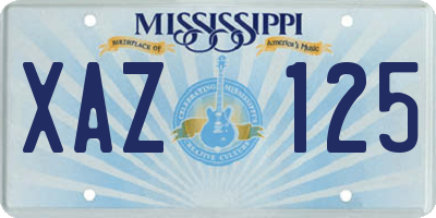 MS license plate XAZ125