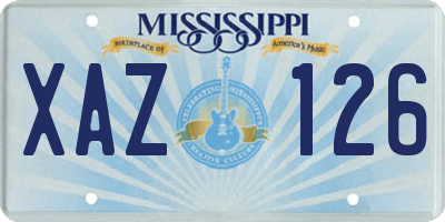 MS license plate XAZ126