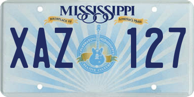 MS license plate XAZ127