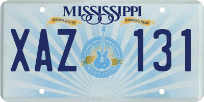 MS license plate XAZ131