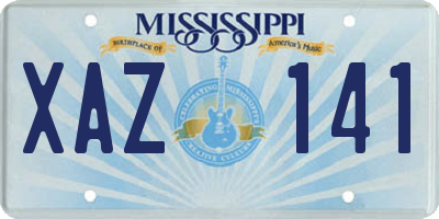 MS license plate XAZ141
