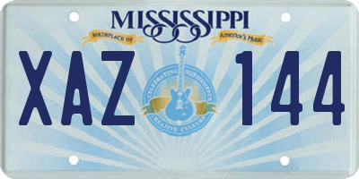 MS license plate XAZ144